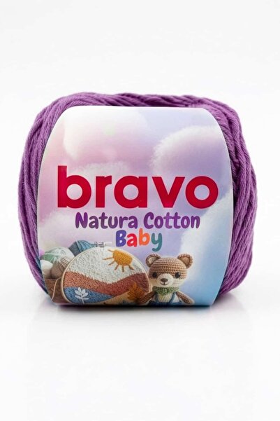 Bravo Natura Cotton Baby %100 Pamuk Amigurumi, Punch ve Bandana Örgü İpi 50 g...