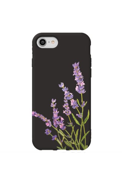 Other Apple iPhone 7 Flowers 8 Black Colored Silicone TPU Θήκη
