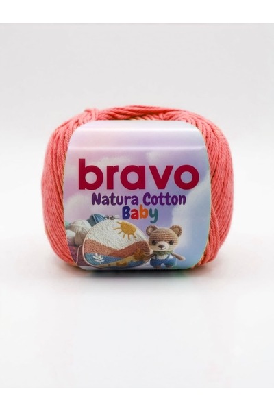 Bravo Natura Cotton Baby %100 Pamuk Amigurumi, Punch ve Bandana Örgü İpi 50 g...
