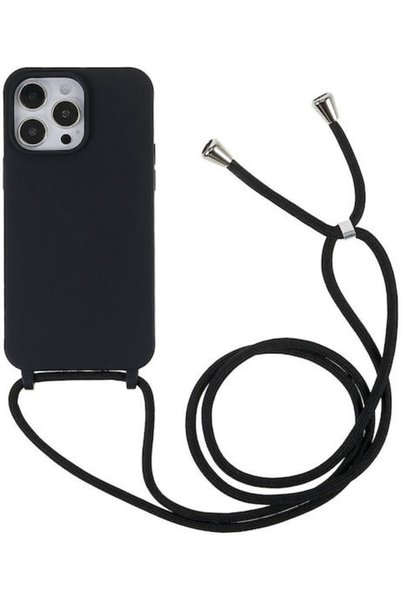 OEM Θήκη Πλάτης Σιλικόνης με Λουράκι Μαύρο (iPhone 14 Pro) Κωδικός: 01IPH6218