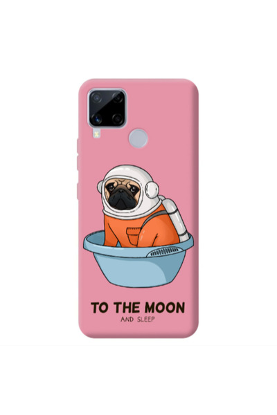 Other Realme C25S To the moon Pink Colored Silicone TPU Θήκη