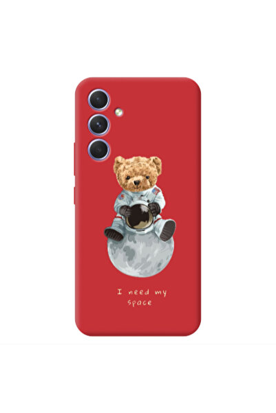 Other Samsung A54 Bear in space Red Colored Silicone TPU Θήκη