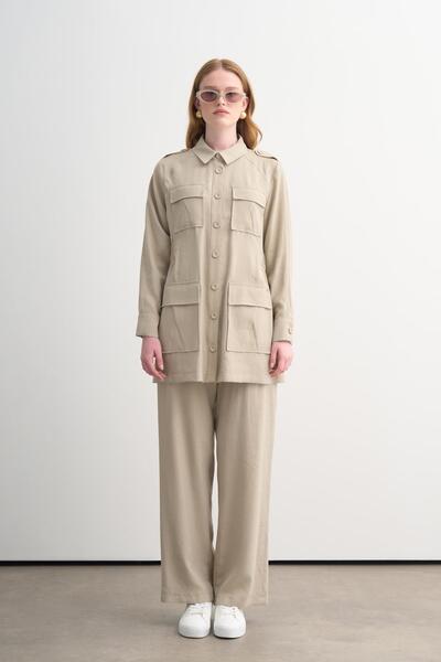 Moodbasic طقم سفاري مطاطي للخصر