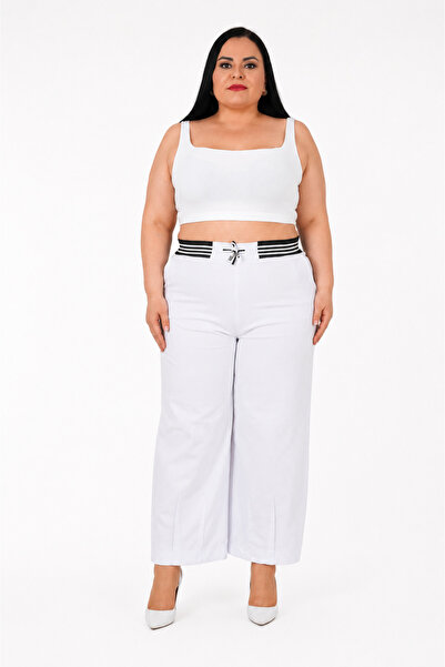 ZANESSİ FASHION Plus Size Cotton Elastane Relaxed Fit Women's Trousers
