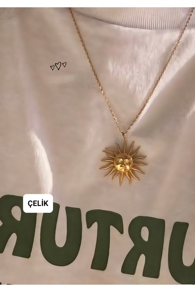 KİRAZ ÇİÇEĞİ JEWELRY PASLANMAZ ÇELİK Bohem Güneş kolye