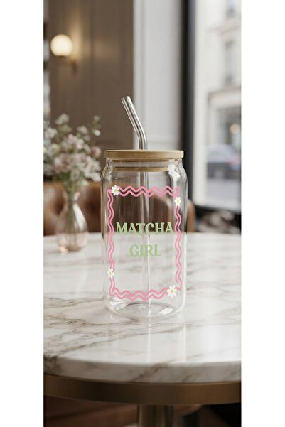 Pressia كوب زجاج MATCHA GIRL سعة 350 مل