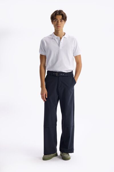 Hiccup GIESTO Pantaloni tricot pentru bărbați, croi larg, cu curea