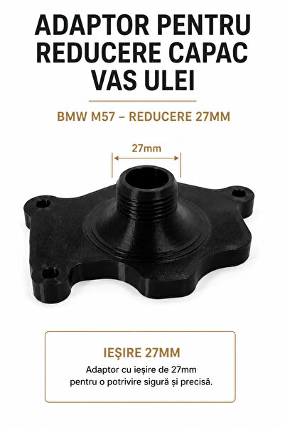 OEM Адаптер за редукция на капачката за масло 27 мм, съвместим с BMW M57 M47 ...