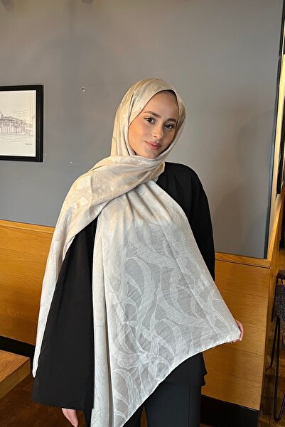 YILDIZ SCARFS Premium Jacquard Shawl Ivy Pattern - Stone