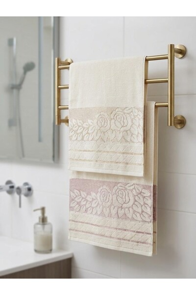 Home Lux Jakarli 100% Cotton Marine Hand and Face Towel Set of 2