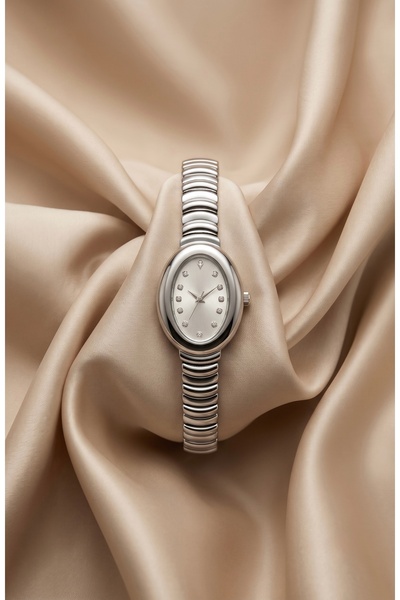 KLISHE Butik Bellucci Women's Steel Watch Silver Color Oval Case Premium Vint...
