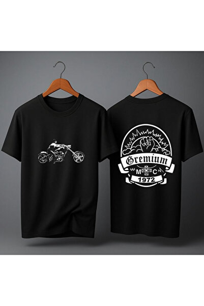 MAGORS Oversize Black Biker Club Back Printed Premium Unisex T-Shirt