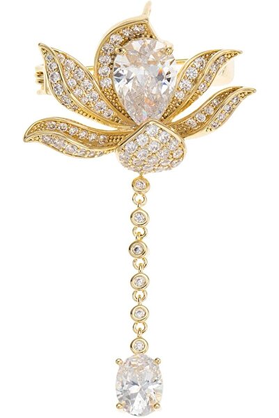 Arabest Ladies Orchid Brooch, Crystal Flower Brooch, Flower Petal Lapel Pin B...