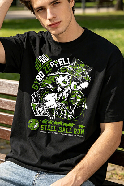 Fleck Casual Graphic T Shirts For Men Steel Ball Run Anime Design Personalize...