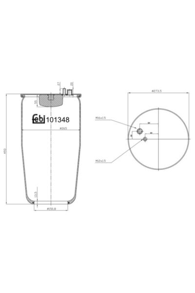 FEBI BILSTEIN Perna de Aer Spate (diametru: 273mm) Man Foc Tga Tgm I Tgs I Tg...