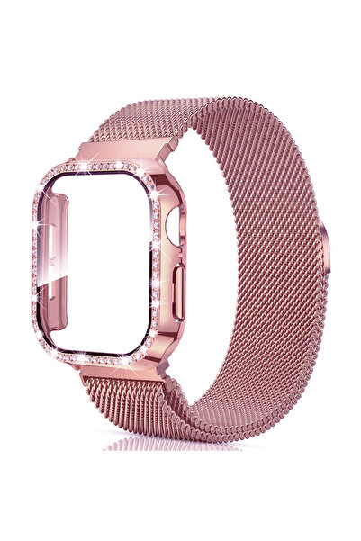 Choice4 42mm Series 10 Rose pink 8 Milanese Loop+ case for watch series 44mm ...