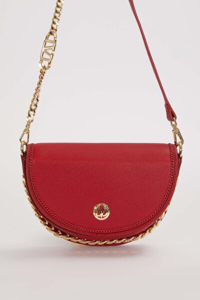 Levidor Dark Brown Half Moon Model Chain Detail Shoulder Bag