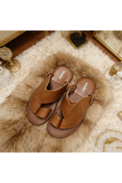 GlobalOne Mart Traditional Arabian Men Leather Sandals Ergonomic Footbed, One...