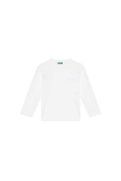 United Colors of Benetton Bluză băieți 3I1XC10QS Albă