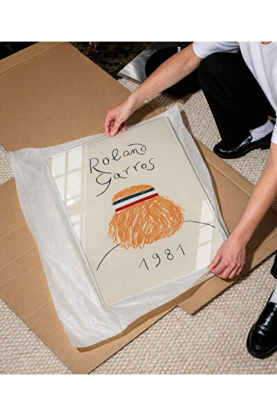 arslart Roland Garros 1981 Vintage Tenis Poster CAM Görünümlü Pleksi Tablo Re...