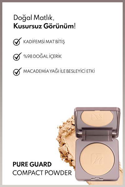 NOTE Pureguard Compact Powder 120 Beige Harmony Doğal Mat Bitişli Kompakt Toz Pudra