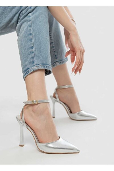 Poise store Limar Women's Silver Pointed Toe High Heel Shoes (10cm Heel)