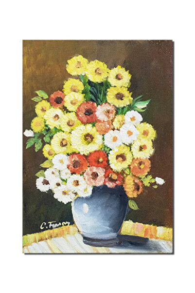 artnova Χειροποίητος πίνακας, Βάζο με ανεμώνες, 35x25εκ. λάδι σε καμβά, Κωνστ...