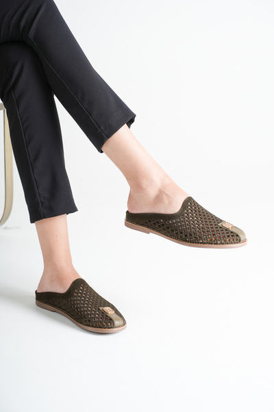 ANALİN SHOES Γυναικείες άνετες καθημερινές παντόφλες από γνήσιο δέρμα με διάτ...