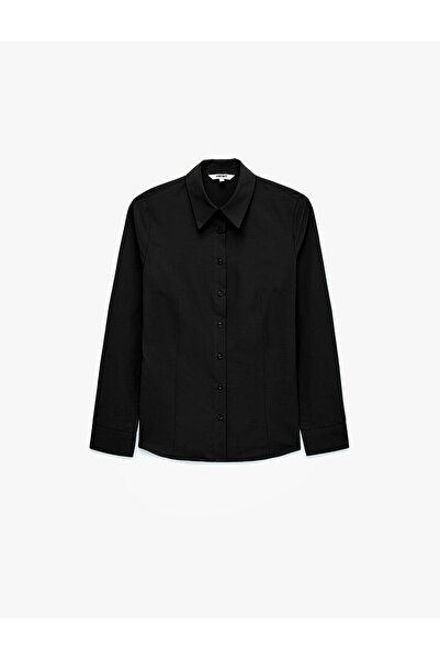 Koton Regular Fit Cotton Blend Classic Collar Long Sleeve Shirt