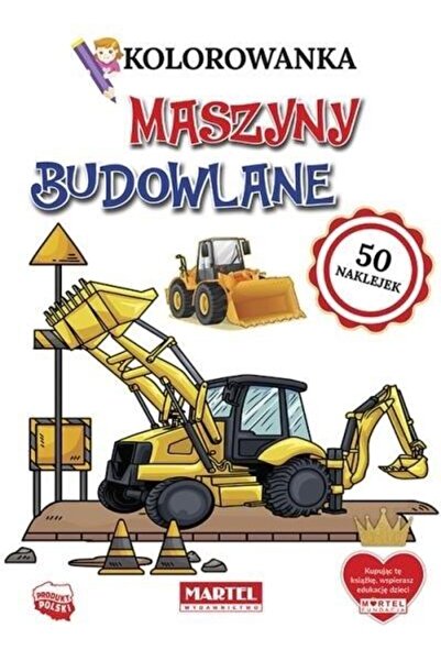 OEM Carte de colorat cu autocolante Mașini de construcții, Martel
