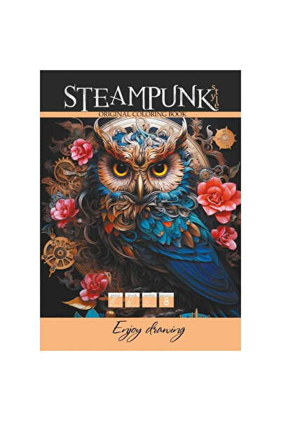 OEM Carte de colorat proaspătă A4 Steampunk Bufnita, 8 ilustrații pentru adol...