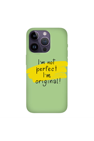 Other Apple iPhone 14 Pro Max I m not perfect Light Green Colored Silicone TP...