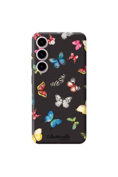 Other Samsung S23 Plus Mixed Butterflys Black Colored Silicone TPU Θήκη