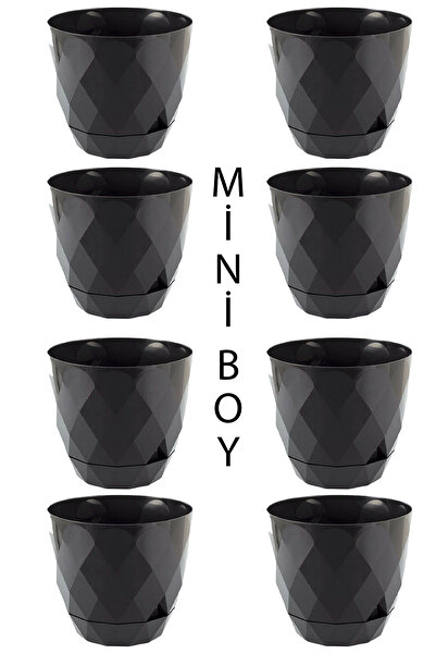TEMMUZ HOME 8 Adet Küçük Boy Parlak Renkli Baklava Desenli Tabaklı Plastik Sa...