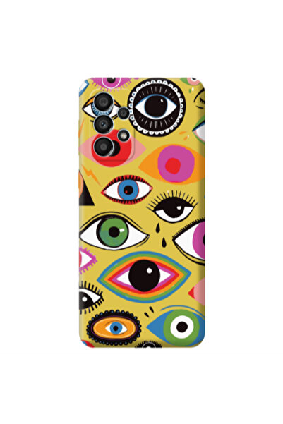 Other Samsung A53 Colorful eyes Yellow Colored Silicone TPU Θήκη