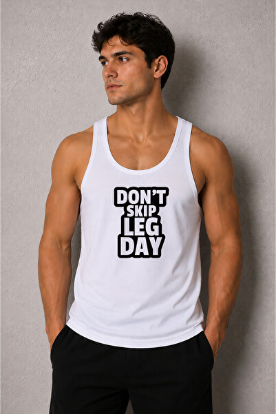 cesita Dont Skip Printed Men's Gym Fitness Athlete Singlet