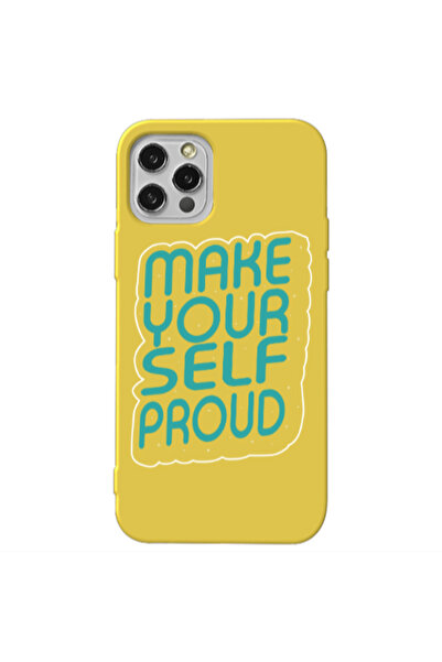 Other Apple iPhone 12 Pro Make Your Self Proud Yellow Colored Silicone TPU Θήκη