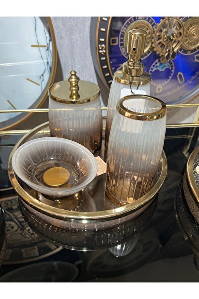KARCILAR HOME STORE 5 li pirinç lüx cam banyo seti
