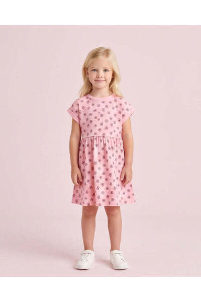 REDTAG Girls Pink Polka Dot Casual Dress