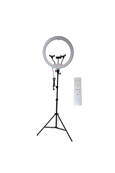 YBOSHOP Lampa circulara LED foto 45 cm, 18 inch, 3 suporturi telefon, telecom...