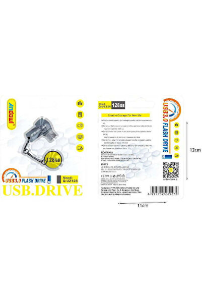 Andowl Q-UZ128 128GB USB 3.0 Στικάκι Ασημί