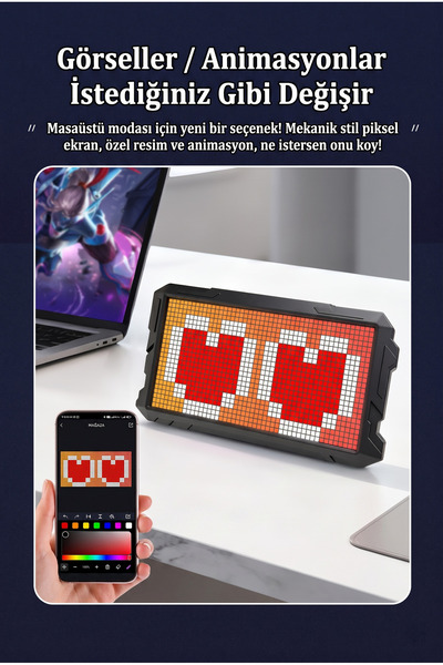 Trendfone Akıllı Piksel 24x48 Pixel RGB Led Ekran Mobil Uygulama Kontrollü An...