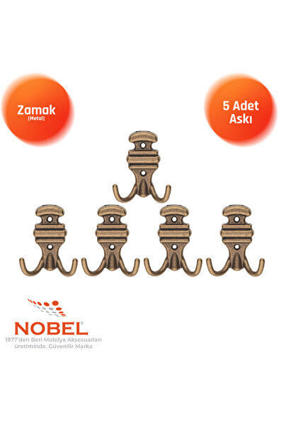 Nobel Kemerli Askı, Metal Vestiyer Askısı, Antik Sari, Duvar ve Dolap Askılığ...