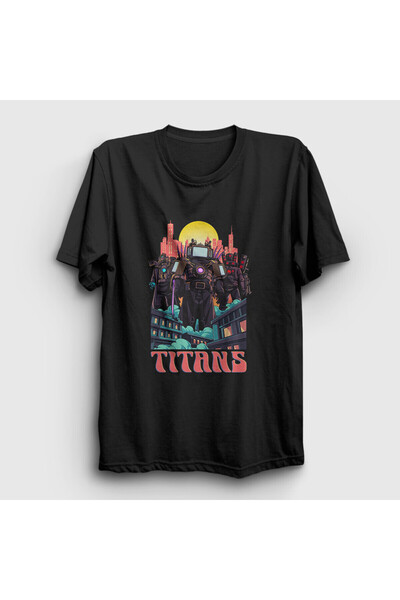 ZOKAWEAR Ουνισέξ Μαύρο Μπλουζάκι Titans Skibidi Toilet 4828zw