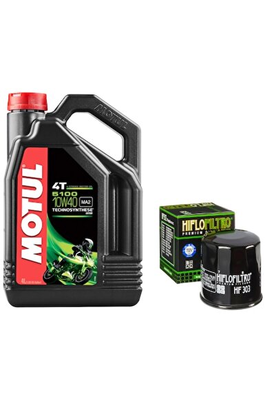 Motul Κιτ αλλαγής λαδιού 5100 10W40 4L και φίλτρο λαδιού HIFLO HF303 για μοτο...