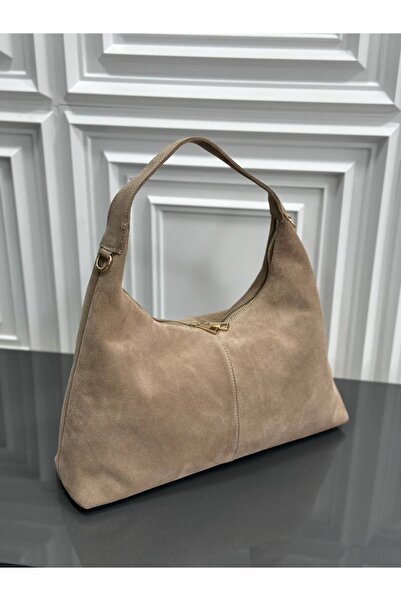 çkn sedat çakan çanta & fular & aksesuar Genuine Suede Leather Hobo Women's S...