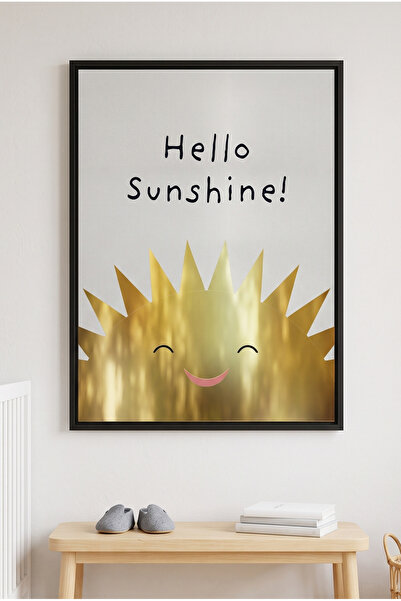 Jasmine Art Hello Sunshine! Kids Wall Art | Portrait Framed Canvas Print with...