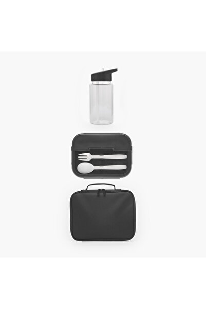 Lifestyle Solid 3-Piece Lunch Bag Set for Boys 5-8 Years with Lunch Box and W...