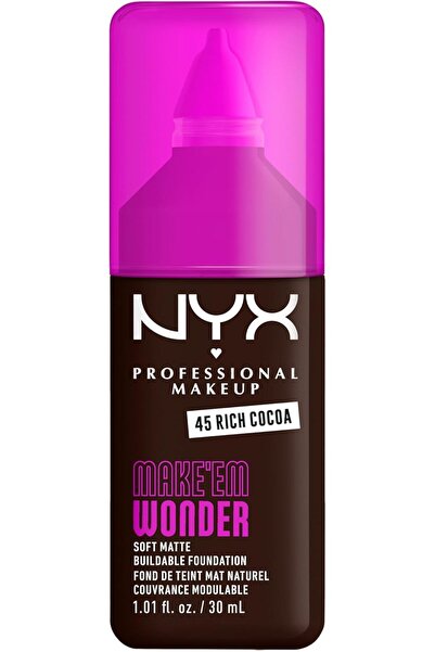 NYX Professional Makeup Make 'EM Wonder, 24H Soft Matte Foundation, Undetecta...