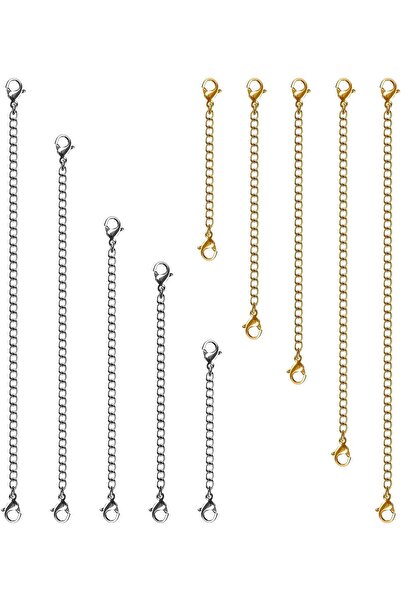 Arabest 10Pcs Stainless Steel Gold Silver Necklace Extenders,Bracelet Anklet ...